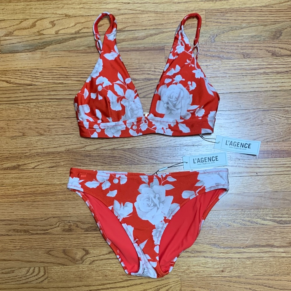 L’AGENCE swimsuit - ikebana rose bikini set Lexi /   Nicole small bathing suit